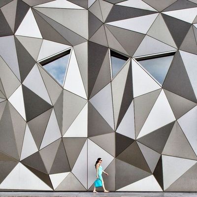 Curved Aluminum Frame Curtain Wall Facades Exterior Wall Panels Lightweight